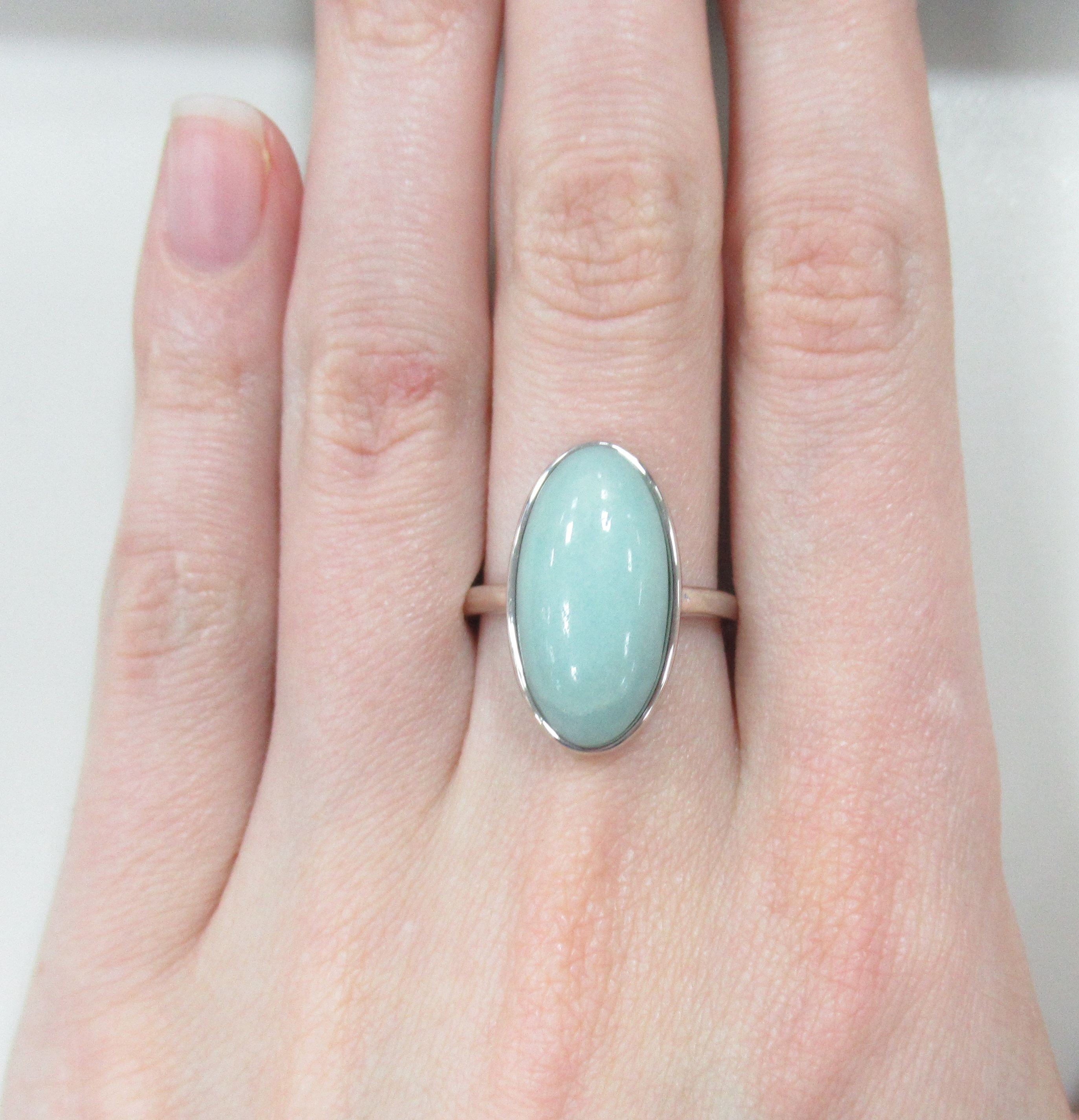 Серебряное кольцо с амазонитом